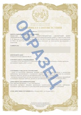Образец Сертификат СТО 01.064.00220722.2-2020 Отрадный Сертификат СТО 01.064.00220722.2-2020 
